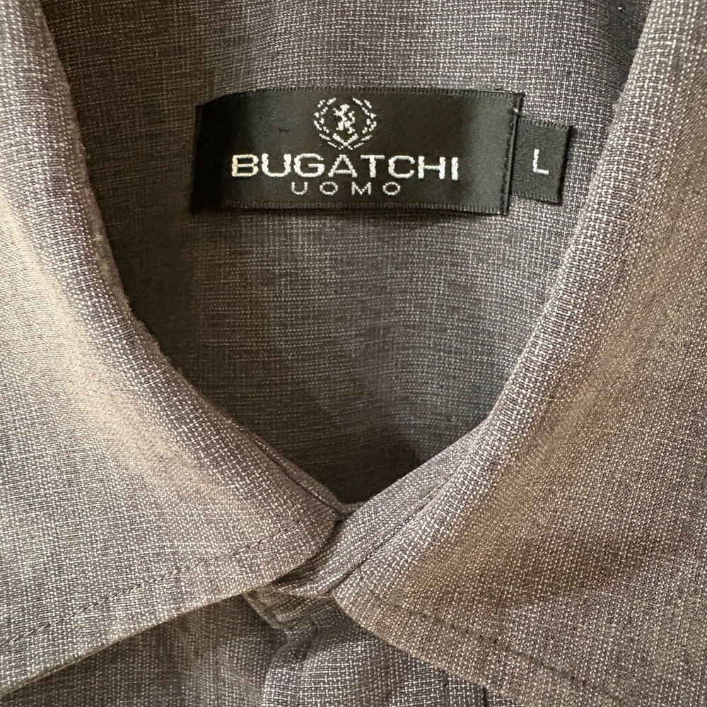 2 Bugatchi Classic Fit Blue Shirt and Black Shirt L